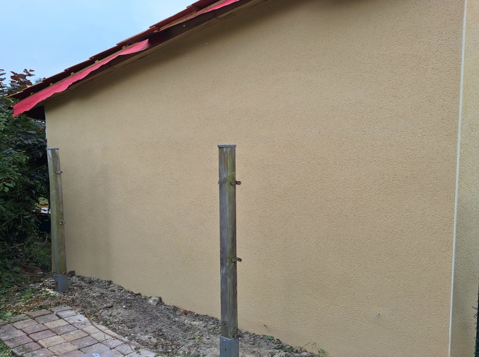 enduit extérieur, finition graté, maçonnerie Joze